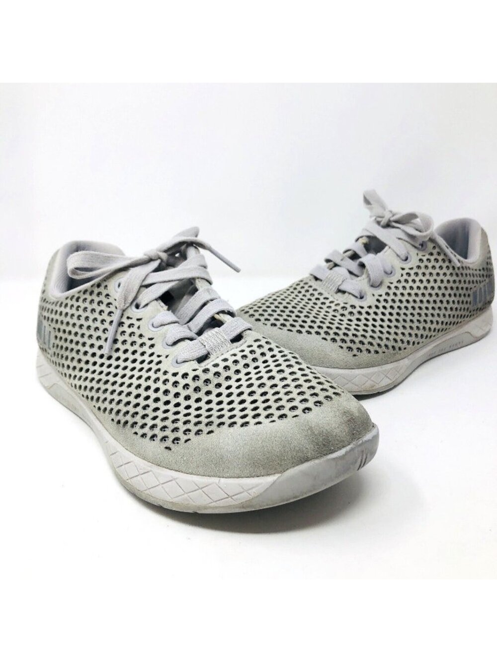 NOBULL Shoes Unisex W 9 M 7.5 Concrete Gray Suede Perforated Trainers Sneakers*